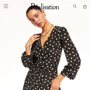 Realisation Par The Violette Dress in black and white polka dot